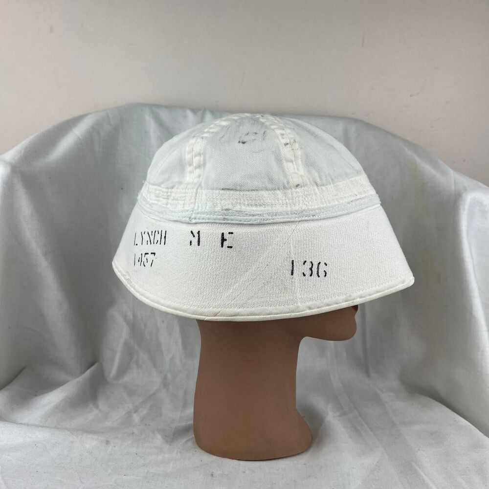 U.S Navy Issue Sailor Cap White Dixie Cup Hat Cotton Twill Gob Vintage Surplus